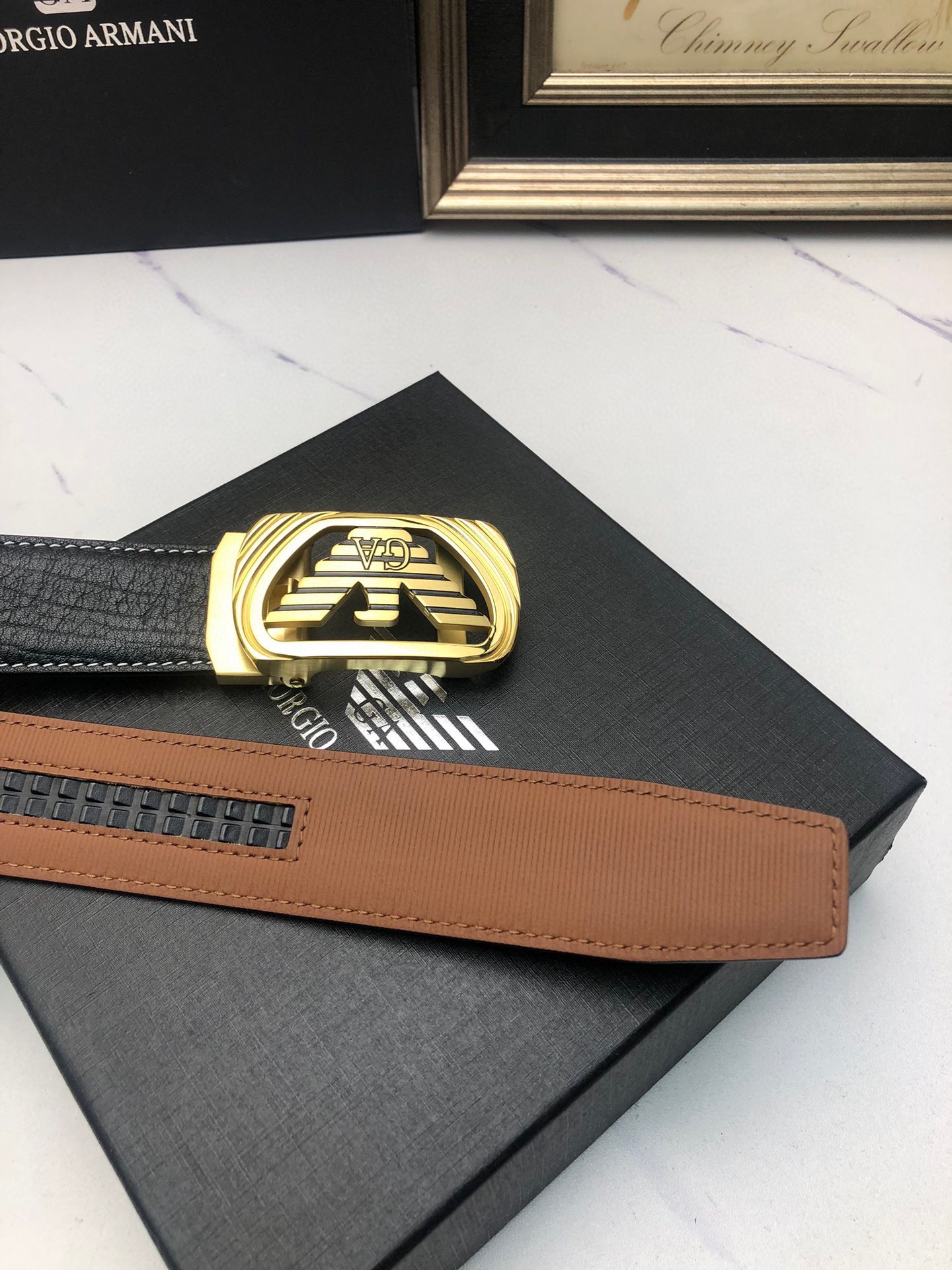 Italian Amani Automatic Belts: Original Oxen Skin, Tailorable with Automatic Buttons - 图片 7