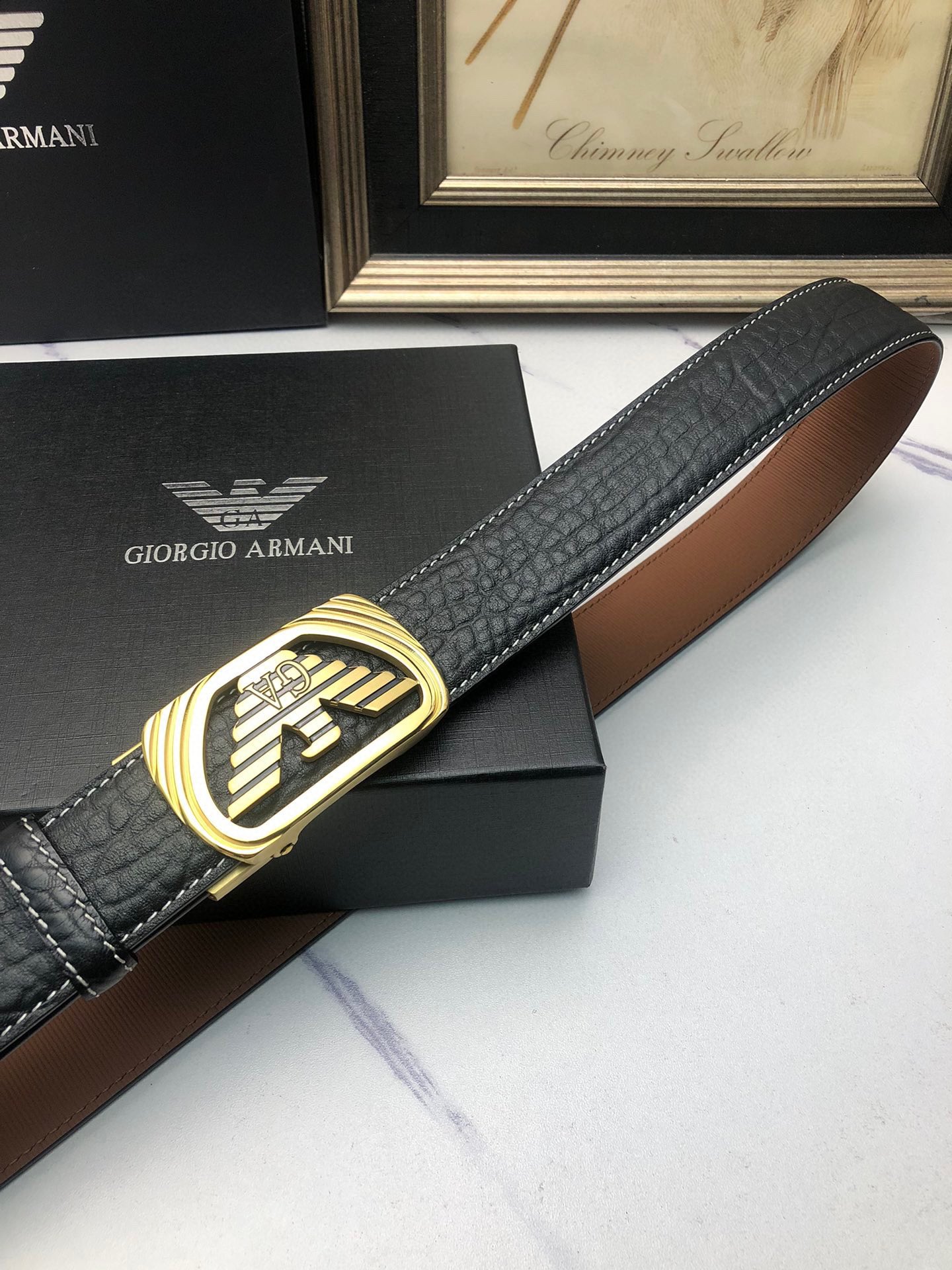 Italian Amani Automatic Belts: Original Oxen Skin, Tailorable with Automatic Buttons - 图片 3
