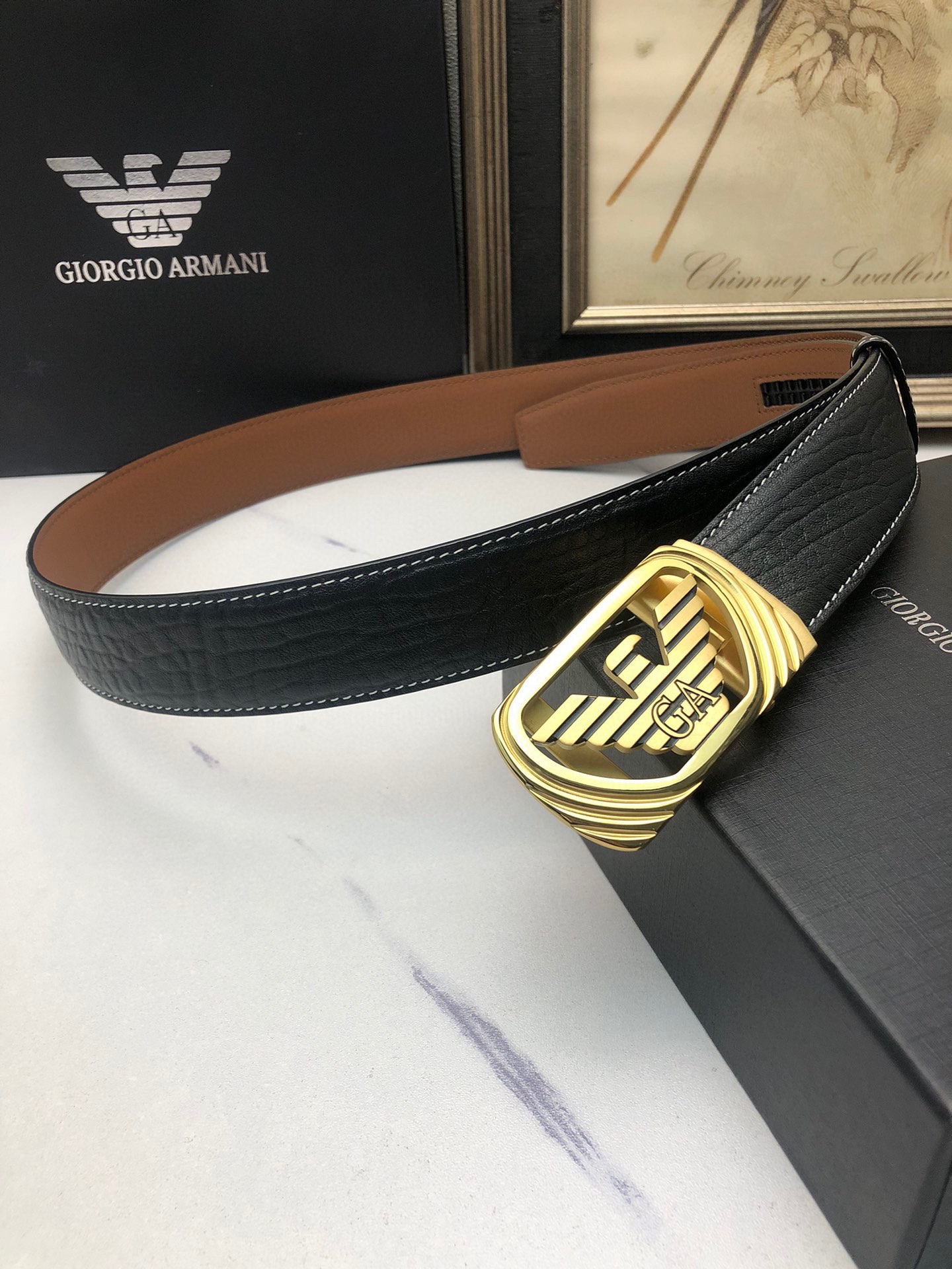 Italian Amani Automatic Belts: Original Oxen Skin, Tailorable with Automatic Buttons - 图片 4