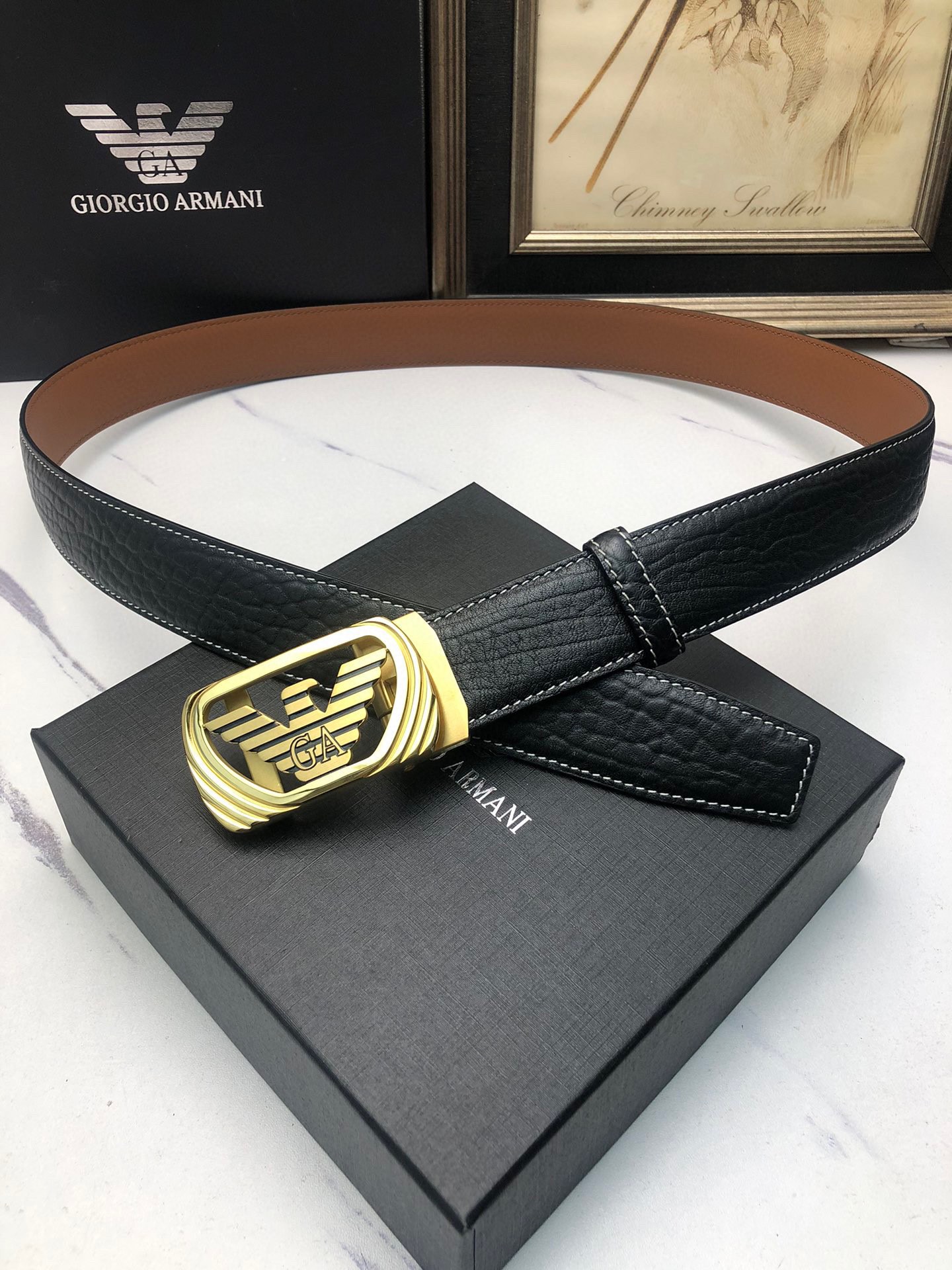Italian Amani Automatic Belts: Original Oxen Skin, Tailorable with Automatic Buttons - 图片 2
