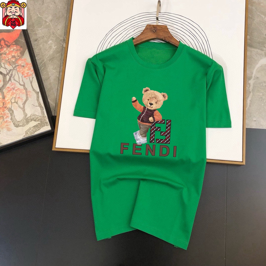 Fendi Men's Yellow Cotton T-Shirt with Teddy Bear Graphic Logo Print 6 i1740663990 9253 5