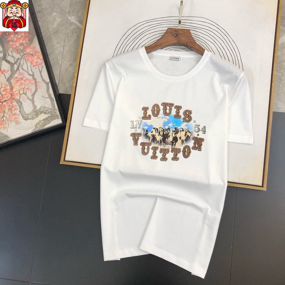 Louis Vuitton Men's Casual Short Sleeve T-Shirt, Summer New, White 1 i1740664029 8235 0
