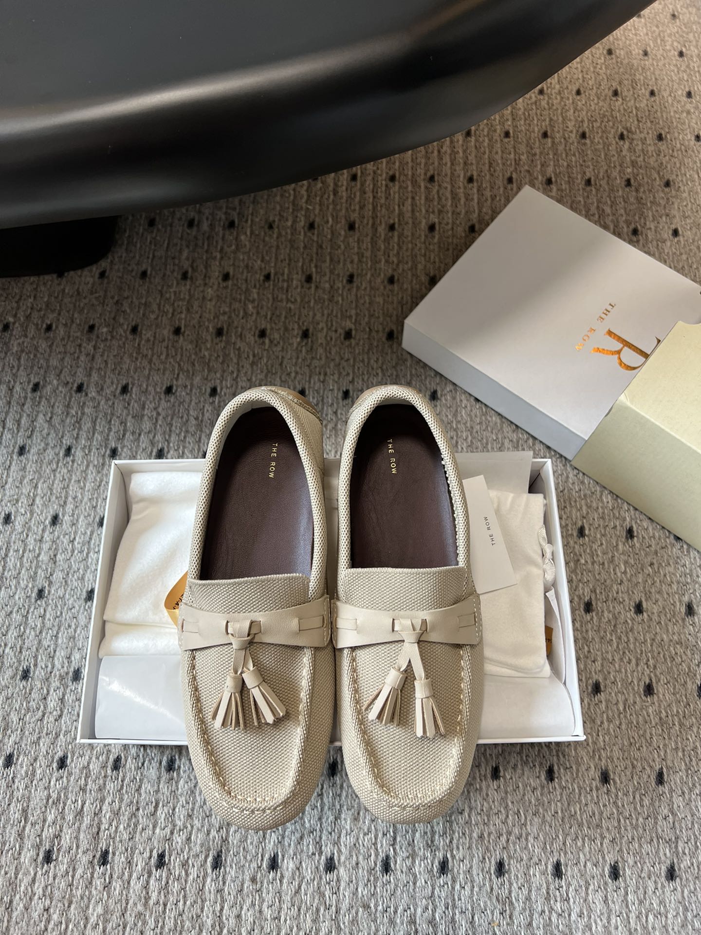 The Row Canal collection agneau peau tête ronde mocassins plats achat original niveau daigou agneau peau grade A importé