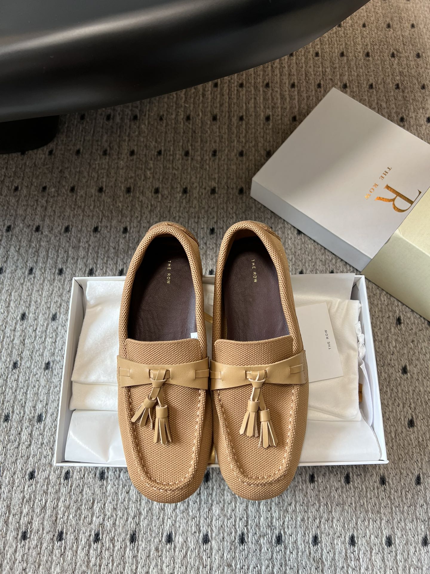 The Row Canal collection agneau cuir tête ronde mocassins plats achat original niveau daigou agneau cuir qualité A importé
