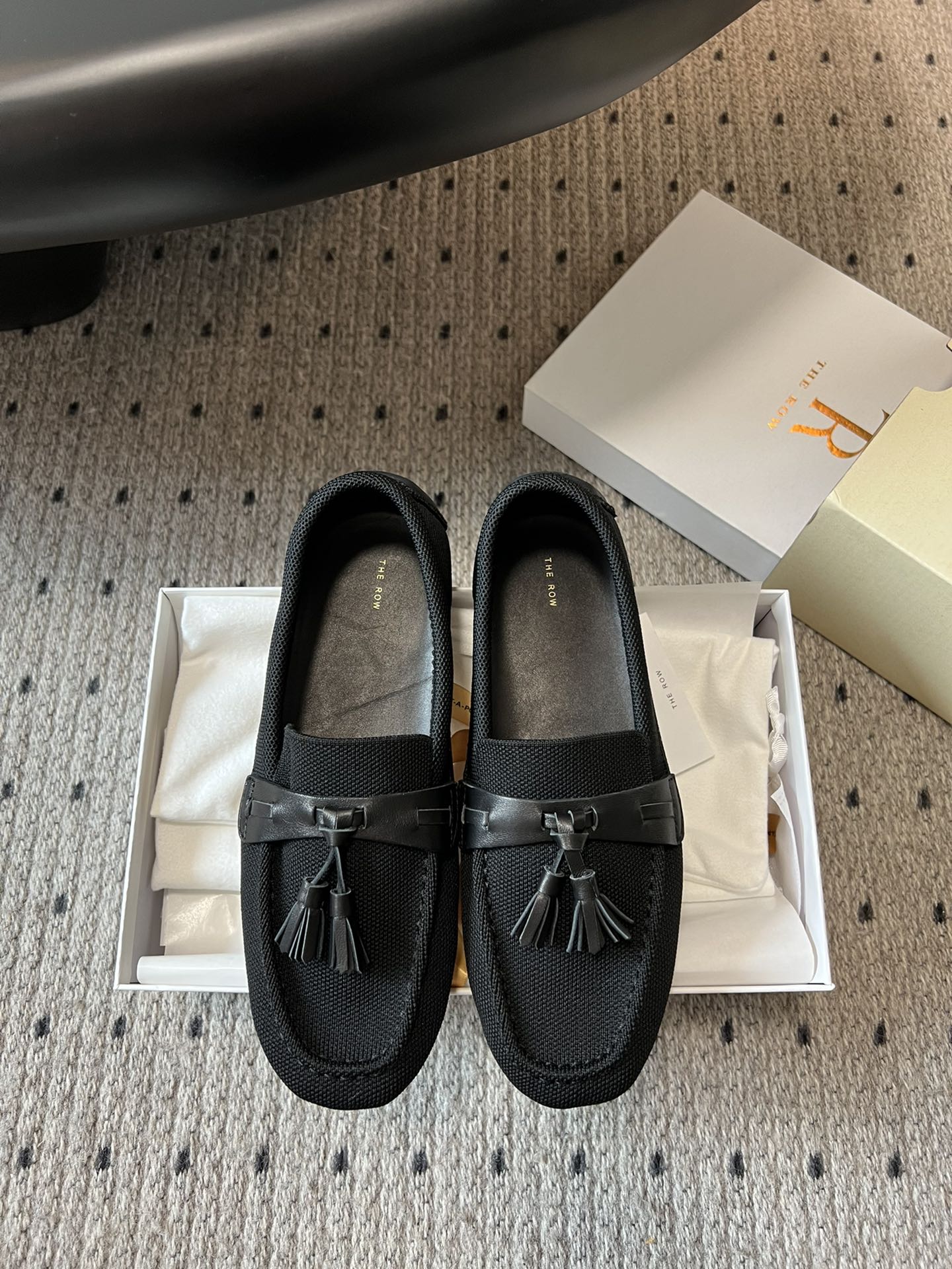 The Row Canal collection agneau cuir tête ronde mocassins plats achat original niveau daigou agneau cuir qualité A importé