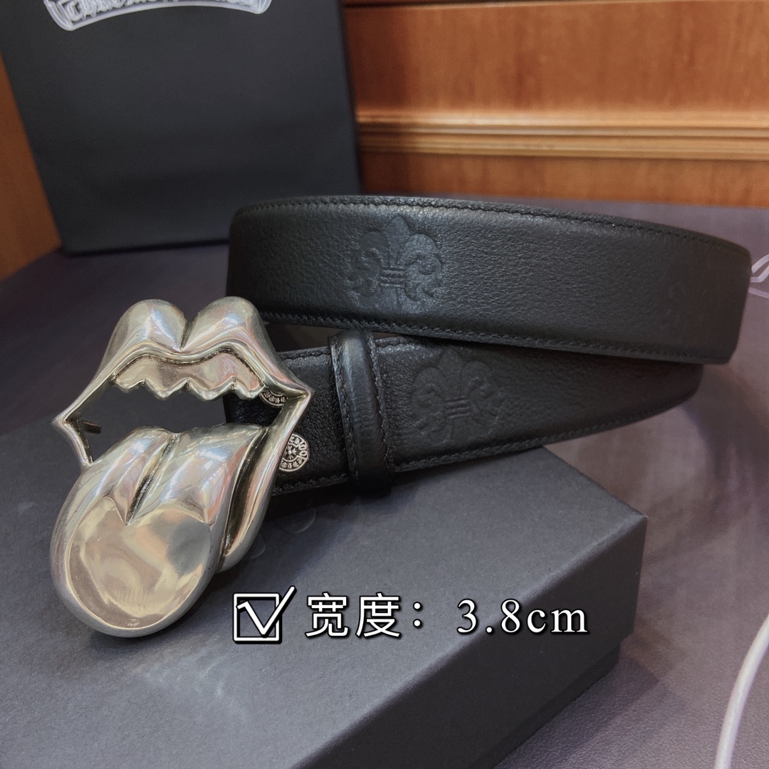 克罗心 可拆卸款 黄铜镀银s925舌头五金 热压童军花皮带