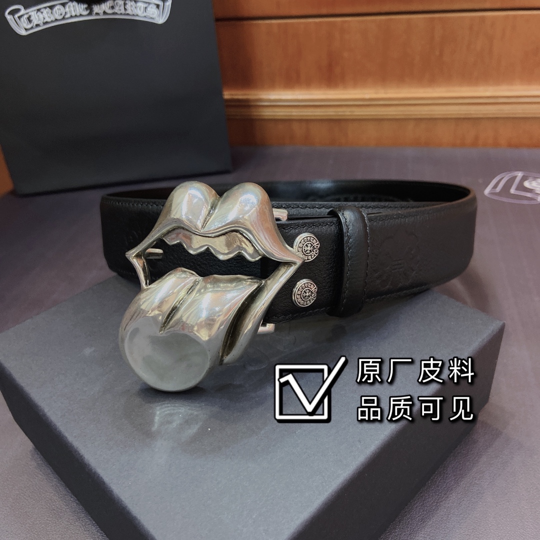 克罗心 可拆卸款 黄铜镀银s925舌头五金 热压童军花皮带