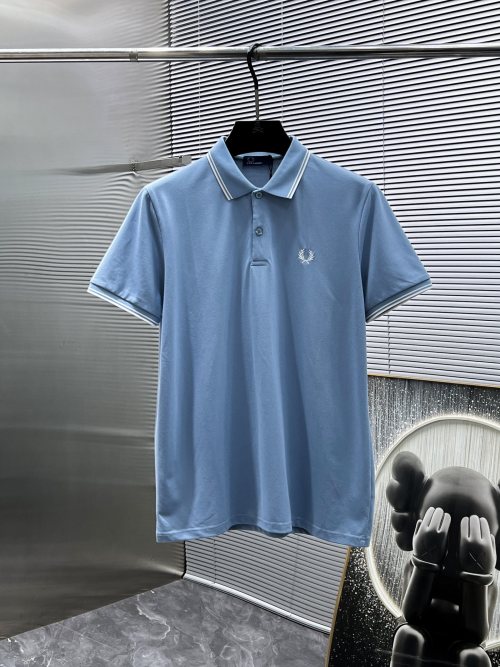Fred Perry Men's Light Blue Polo Shirt - Short Sleeve, Premium Cotton