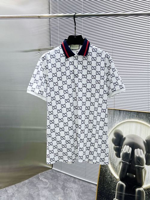 Gucci 2025SS Men's Short Sleeve Polo Shirt with All-Over GG Pattern 1 Gucci 2025SS Men's Short Sleeve Polo Shirt with All-Over GG Pattern