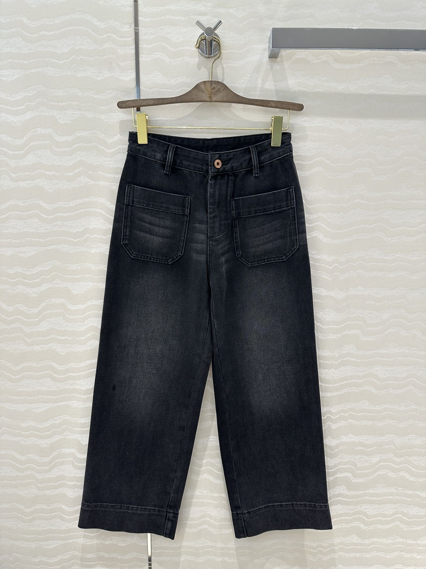 高端原单品质❤️ses高智感穿搭！经典中高腰双口袋牛仔九分裤！原浆复古洗水牛仔裤！进口面料质感超赞！女神