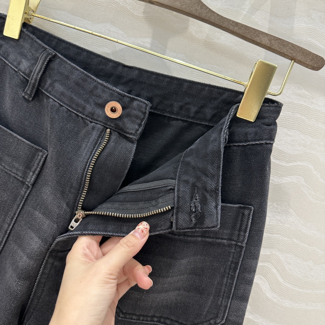 高端原单品质❤️ses高智感穿搭！经典中高腰双口袋牛仔九分裤！原浆复古洗水牛仔裤！进口面料质感超赞！女神