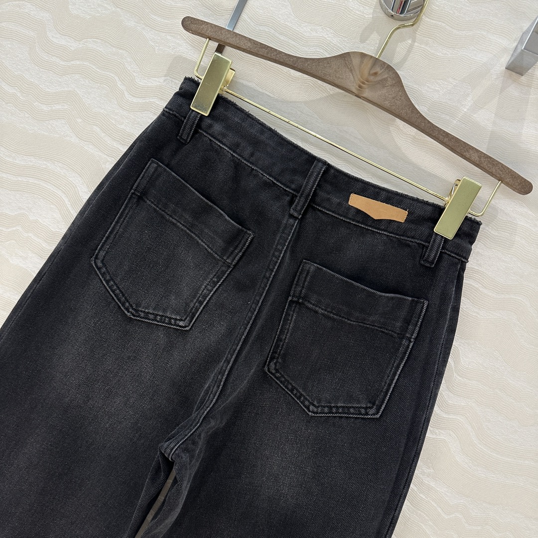 高端原单品质❤️ses高智感穿搭！经典中高腰双口袋牛仔九分裤！原浆复古洗水牛仔裤！进口面料质感超赞！女神