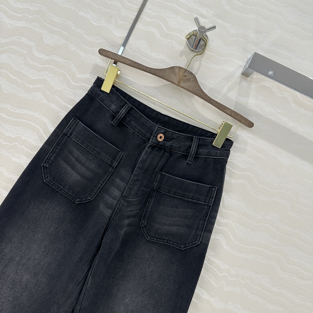 高端原单品质❤️ses高智感穿搭！经典中高腰双口袋牛仔九分裤！原浆复古洗水牛仔裤！进口面料质感超赞！女神