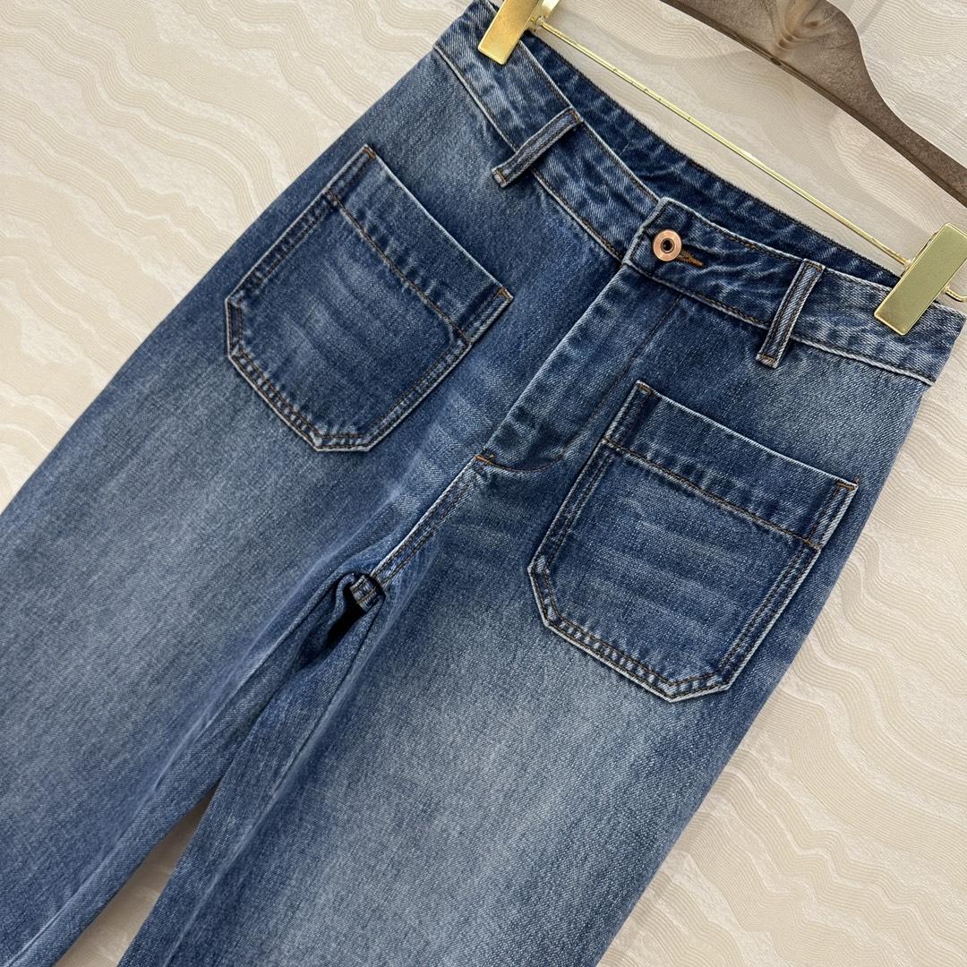 高端原单品质❤️ses高智感穿搭！经典中高腰双口袋牛仔九分裤！原浆复古洗水牛仔裤！进口面料质感超赞！女神