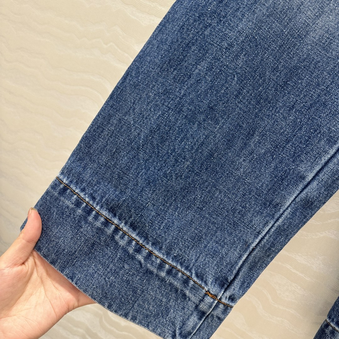 高端原单品质❤️ses高智感穿搭！经典中高腰双口袋牛仔九分裤！原浆复古洗水牛仔裤！进口面料质感超赞！女神