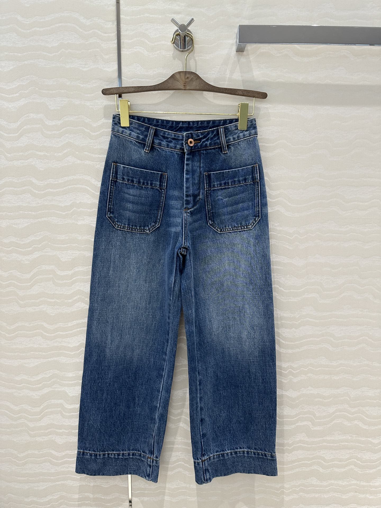 高端原单品质❤️ses高智感穿搭！经典中高腰双口袋牛仔九分裤！原浆复古洗水牛仔裤！进口面料质感超赞！女神