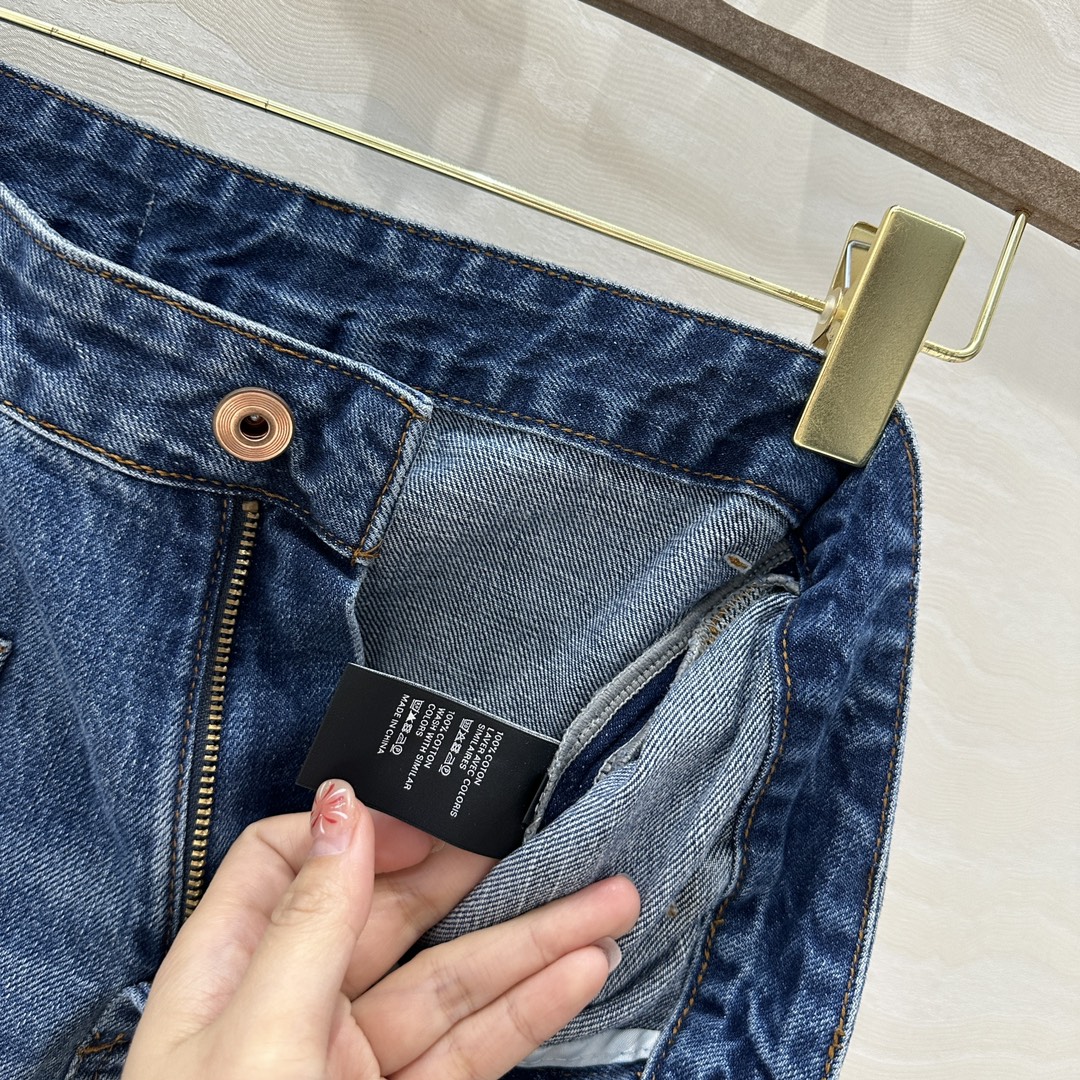 高端原单品质❤️ses高智感穿搭！经典中高腰双口袋牛仔九分裤！原浆复古洗水牛仔裤！进口面料质感超赞！女神