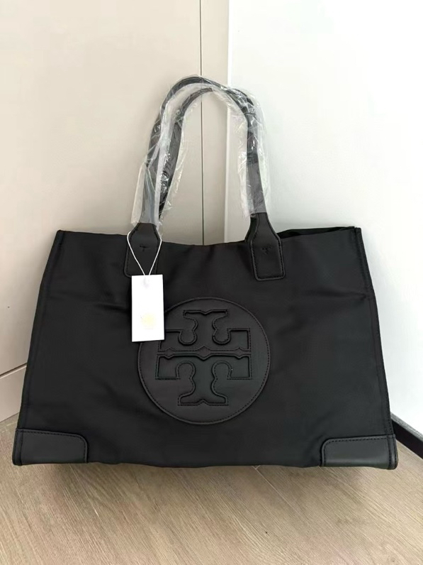 Tory Burch Ella Tote Bag, Nylon, Durable, Lightweight, Easy To Care - Black