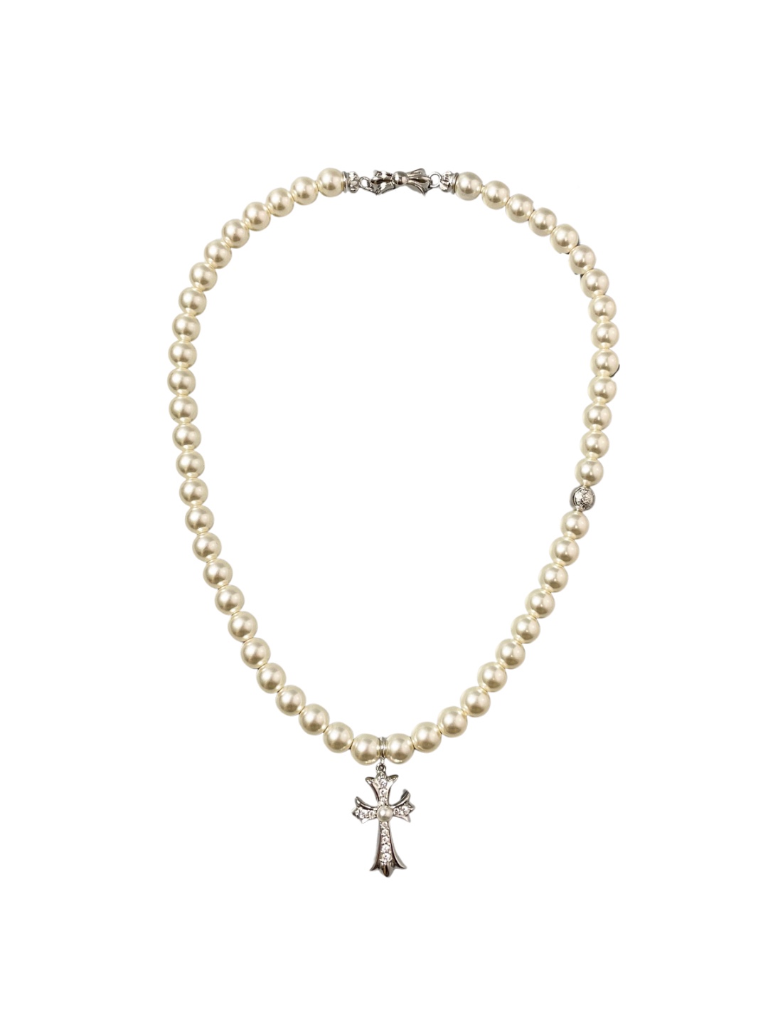 NO:114894,Croxin xmikimoto co-branded cross necklace, the recent hot pearl series, the collision of silver and pearls, the details are very detailed, the same style of anglababy, the cool rock style and elegant classical beauty. No. 200760, jewelry fine, chrome hearts, necklace19860909克罗心xmikimoto联名十字架项链 近期大火的珍珠系列 银和珍珠的碰撞 细节非常细致 anglababy同款 酷飒摇滚风又带着优雅古典美. 编号200760,饰品精品,chrome hearts,necklace,Jewelry