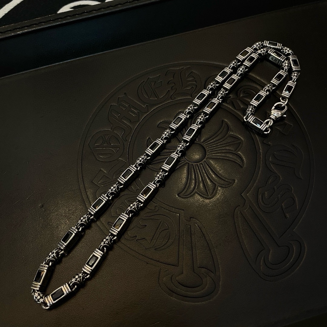 Chrome Hearts Black Diamond Necklace, Rock Punk Style, Unisex Design 5 i1740843474 3553 3
