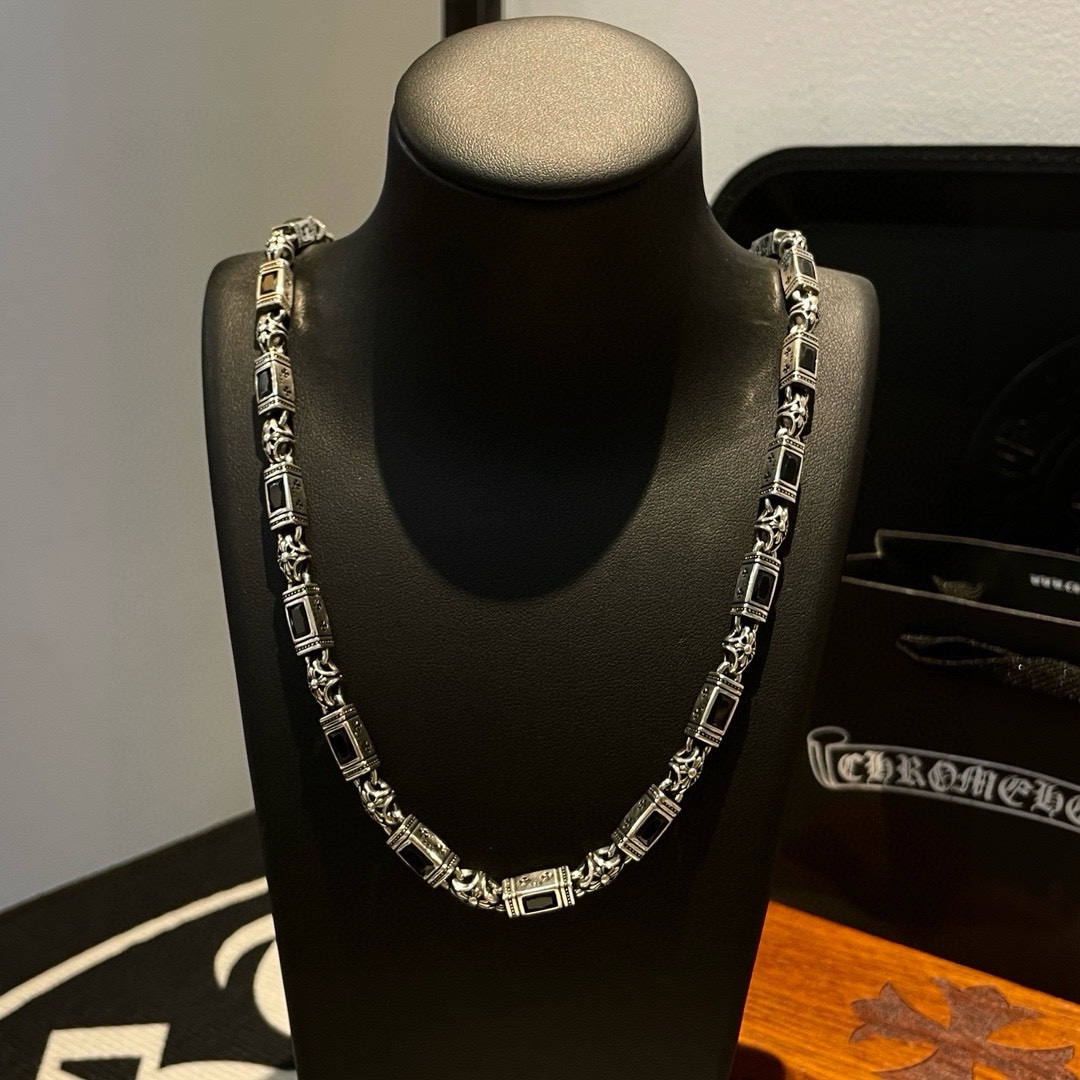 Chrome Hearts Black Diamond Necklace, Rock Punk Style, Unisex Design 3 i1740843474 810 1
