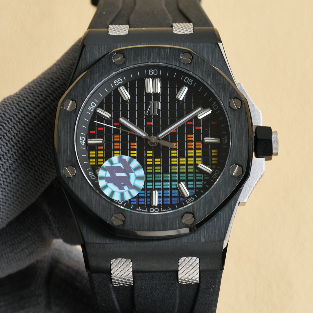 NO:150503,Z f New product Audemars Piguet Royal Oak 15600 Music Classic Version [6 Exquisites], 1. Authentic disassembly mold, diameter 43mm/14mm 2. Perfectly restore every detail of the genuine case, showing the authentic 