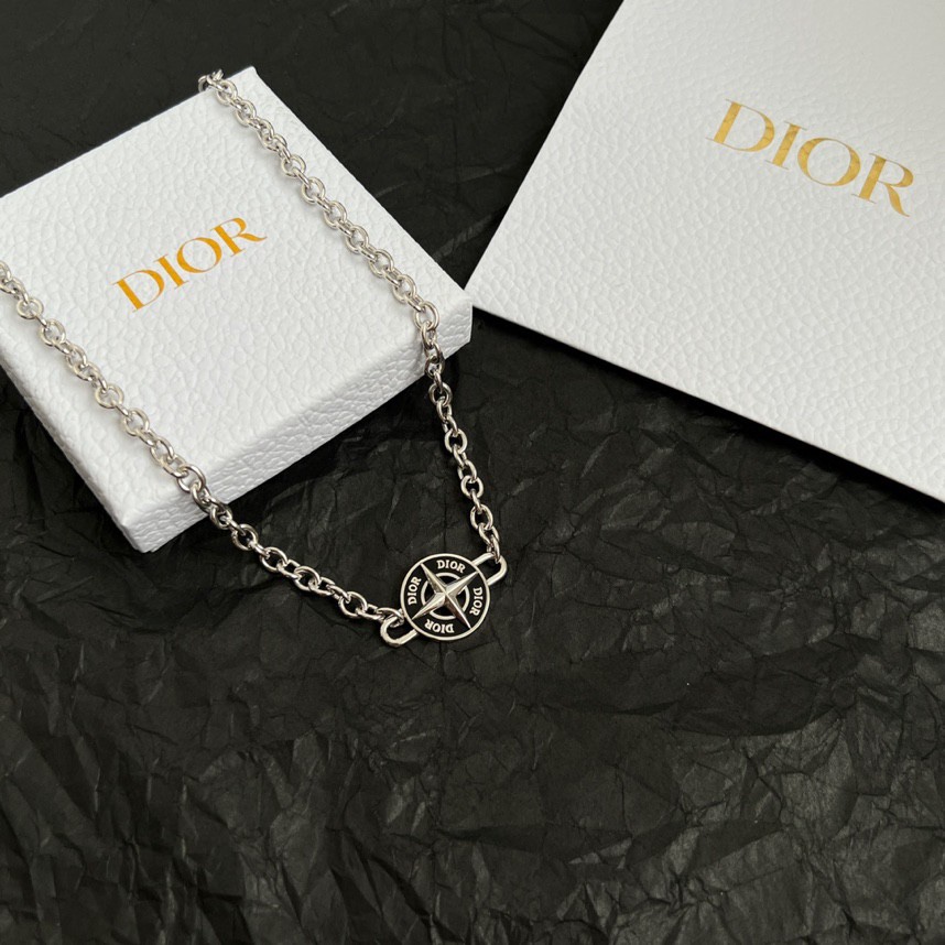 Dior x Stone Island Necklace | Jay Chou Inspired | Silver Finish
