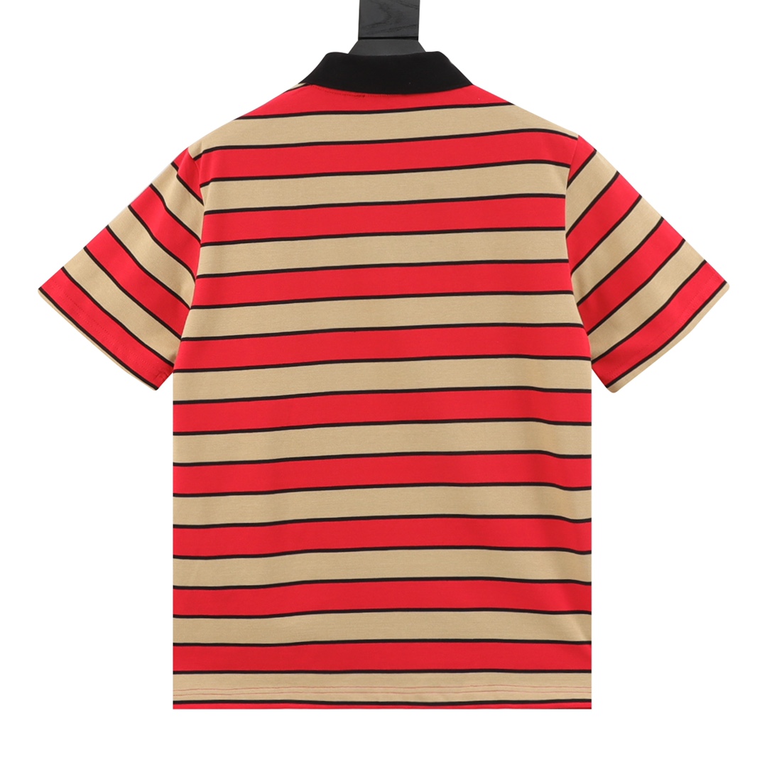 Prada Striped Embroidered Polo Shirts in Pure Cotton Fabric, Code XS-L. - 图片 2
