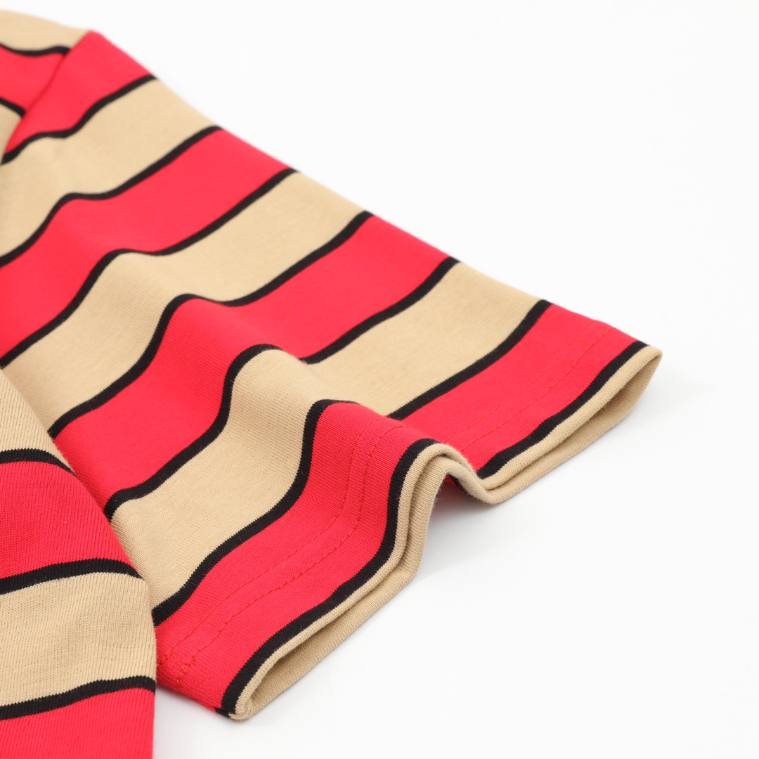 Prada Striped Embroidered Polo Shirts in Pure Cotton Fabric, Code XS-L. - 图片 8
