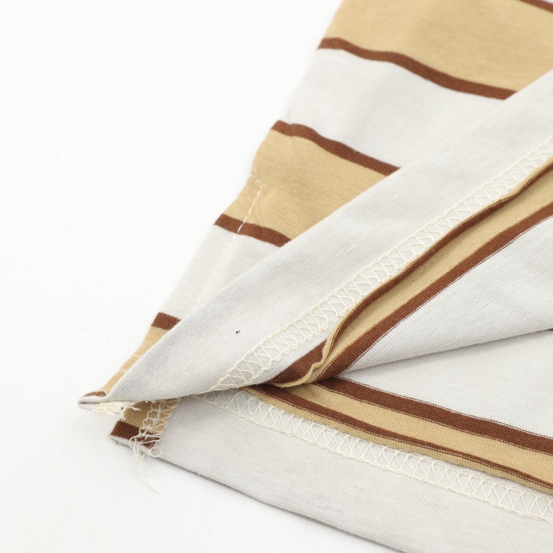 Prada Striped Embroidered Polo Shirts in Pure Cotton Fabric, Code XS-L Size. - 图片 6