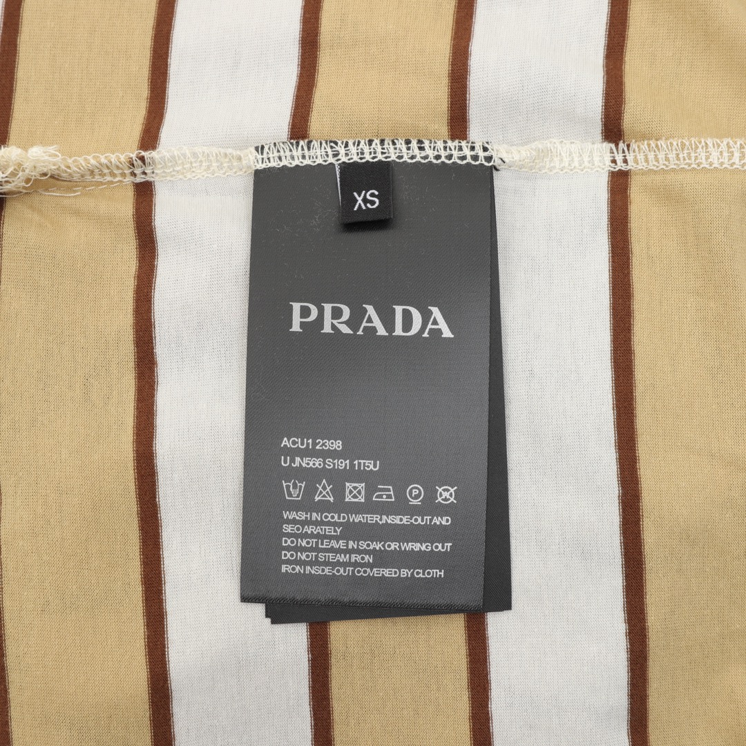 Prada Striped Embroidered Polo Shirts in Pure Cotton Fabric, Code XS-L Size. - 图片 9