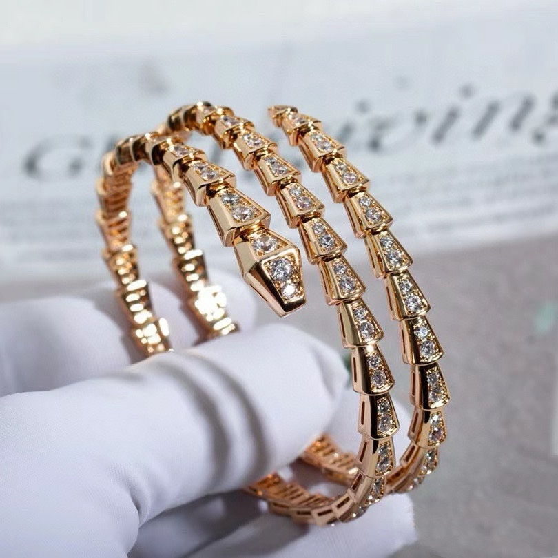 Bvlgari Serpenti Full Diamond Bracelet - Gold Plated with Snake Design 6 i1740921354 1696 4