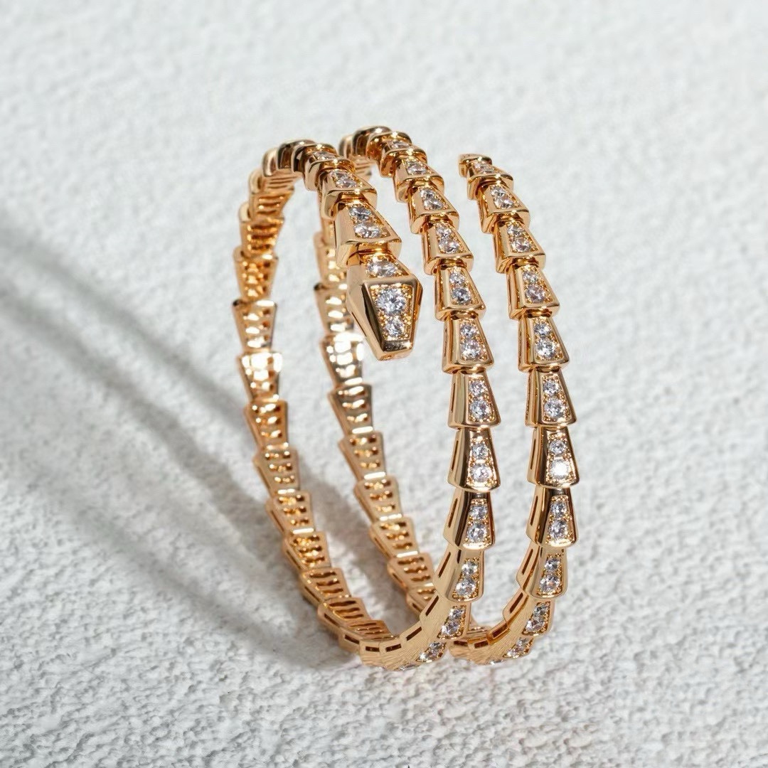 Bvlgari Serpenti Full Diamond Bracelet - Gold Plated with Snake Design 8 i1740921354 2743 6