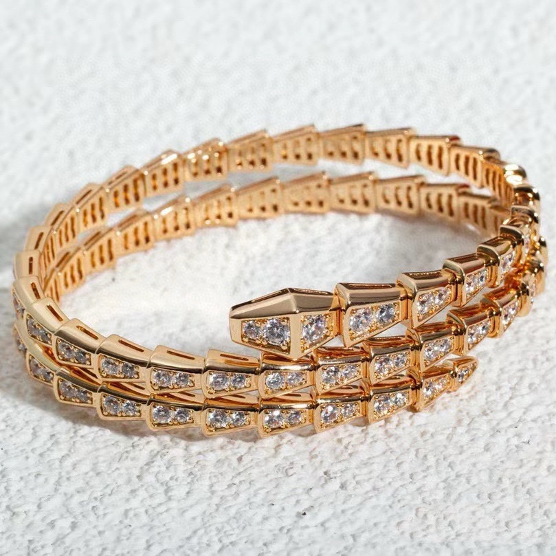 Bvlgari Serpenti Full Diamond Bracelet - Gold Plated with Snake Design 5 i1740921354 4428 3