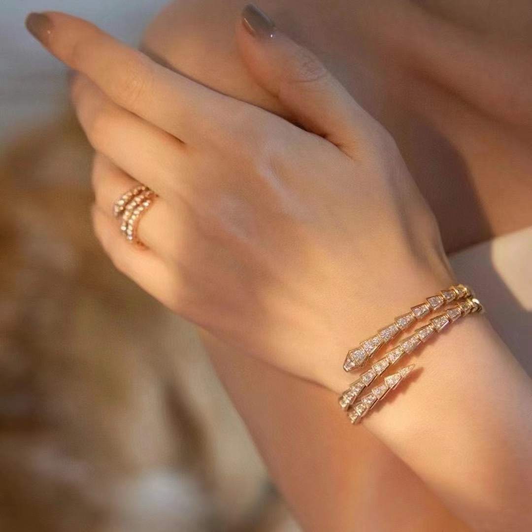 Bvlgari Serpenti Full Diamond Bracelet - Gold Plated with Snake Design 2 i1740921354 7996 0