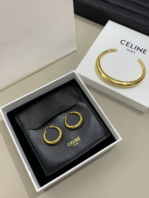 Celine Hoop Earrings - Gold Plated, Modern, and Chic Women's Jewelry 1 Celine Hoop Earrings - Gold Plated, Modern, and Chic Women's Jewelry