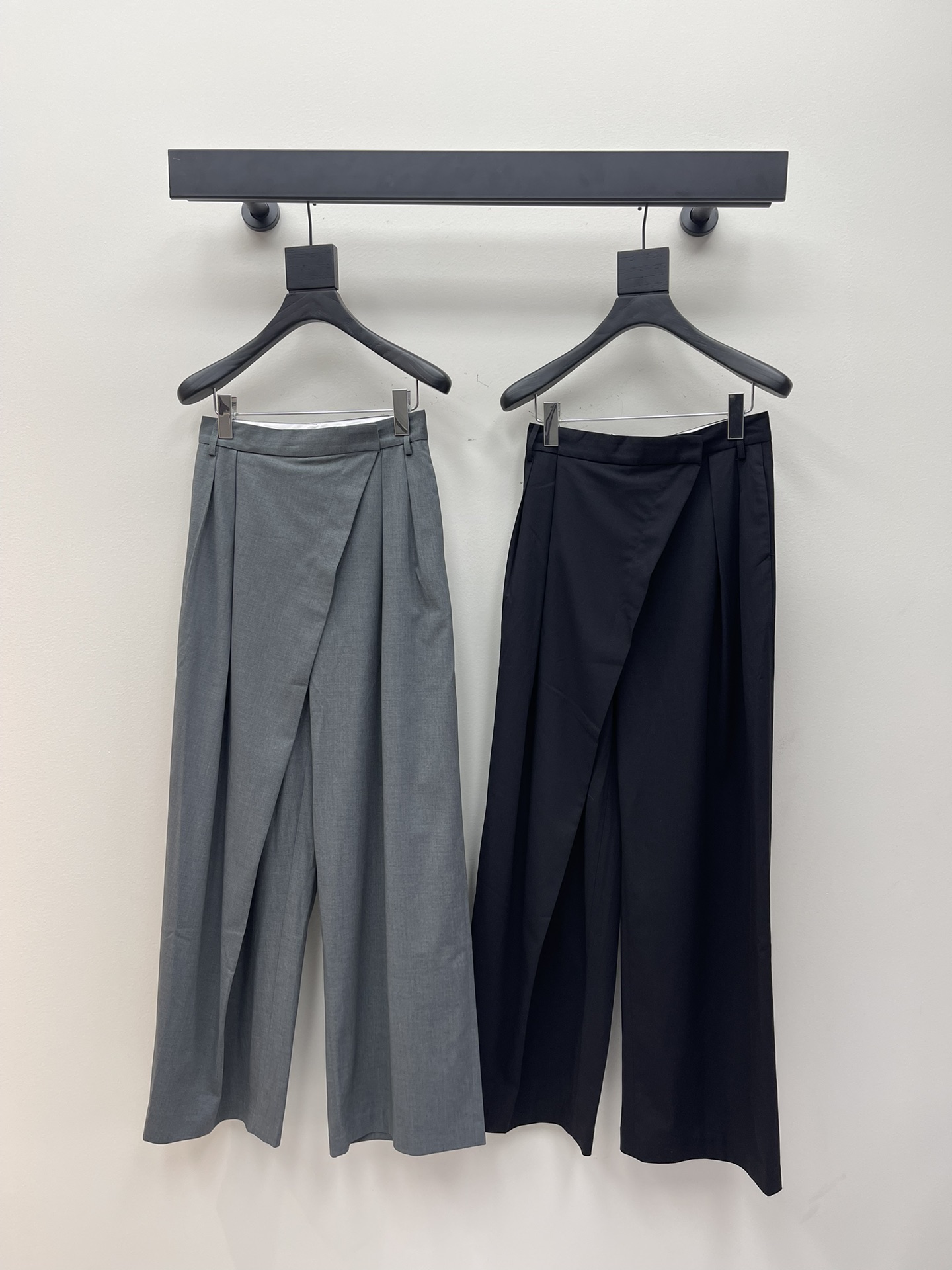 NO:323255,Alex*Wang King 25 Spring and Summer New Original Customized Personalized Asymmetric Pressed Pleated Design Feel Loose Casual Suit Trousers Wide Legs Deep Crotch Smoothing Pants/Black Gray SML, Alexander wang, Business Suit, Alexander wang19860909Alex*Wang大王25春夏新款原创定制个性不对称压褶设计感宽松休闲西装裤阔腿深裆拖地加长裤/黑色 灰色SML,,alexander wang,business suit,alexander wang,Women's clothing