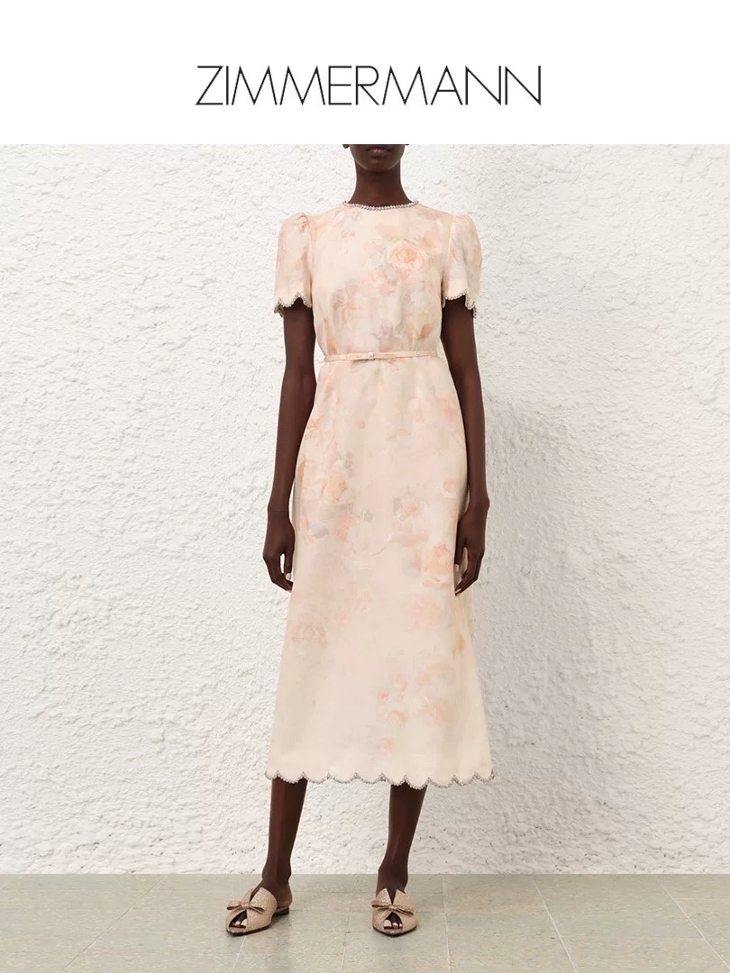 NO:507752,Model number G25030398 ZIMMERMAN*Zimmerman Australian brand High-end custom cotton-linen blend fabric, high-end heavy industry diamond-inlaid beads wavy flower print with bow belt waist slimming puff sleeves short-sleeved dress!  1.2.3.4/SMLXL (2 size bust 94, sleeve length 24, skirt length 127) hair, skirts, T-shirt, alexander wang19860909款号G25030398 ZIMMERMAN*兹默曼澳洲品牌 高端定制棉麻混纺面料、高级感重工镶钻钉珠波浪边花朵印花搭配蝴蝶结腰带收腰显瘦泡泡袖短袖连衣裙！1.2.3.4/SMLXL（2码胸围94,袖长24,裙长127）发,,skirts,T-shirt,alexander wang,Women's clothing