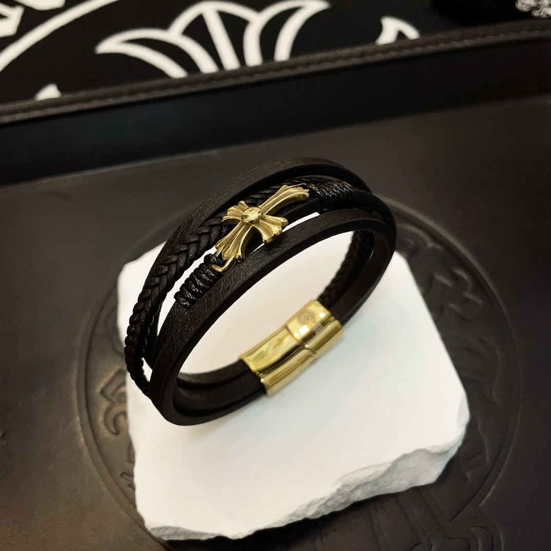 NO:115009,Chrome He@rts Crosin Cross Leather Rope Bracelet ~ Authentic opening model trendy and fashion essentials for both men and women. Couple style. Rock Punk Tsing Silver Style. Retro elements. Trendy and versatile. The same style on the official website, jewelry quality, chrome hearts, chrome hearts, bracelet19860909Chrome He@rts 克罗心十字架皮绳手链～正品开模潮流时尚必备 男女均可佩戴 情侣款同款 摇滚朋克泰银风格 复古元素 潮流百搭 官网同款,饰品精品,chrome hearts,chrome hearts,bracelet,Jewelry