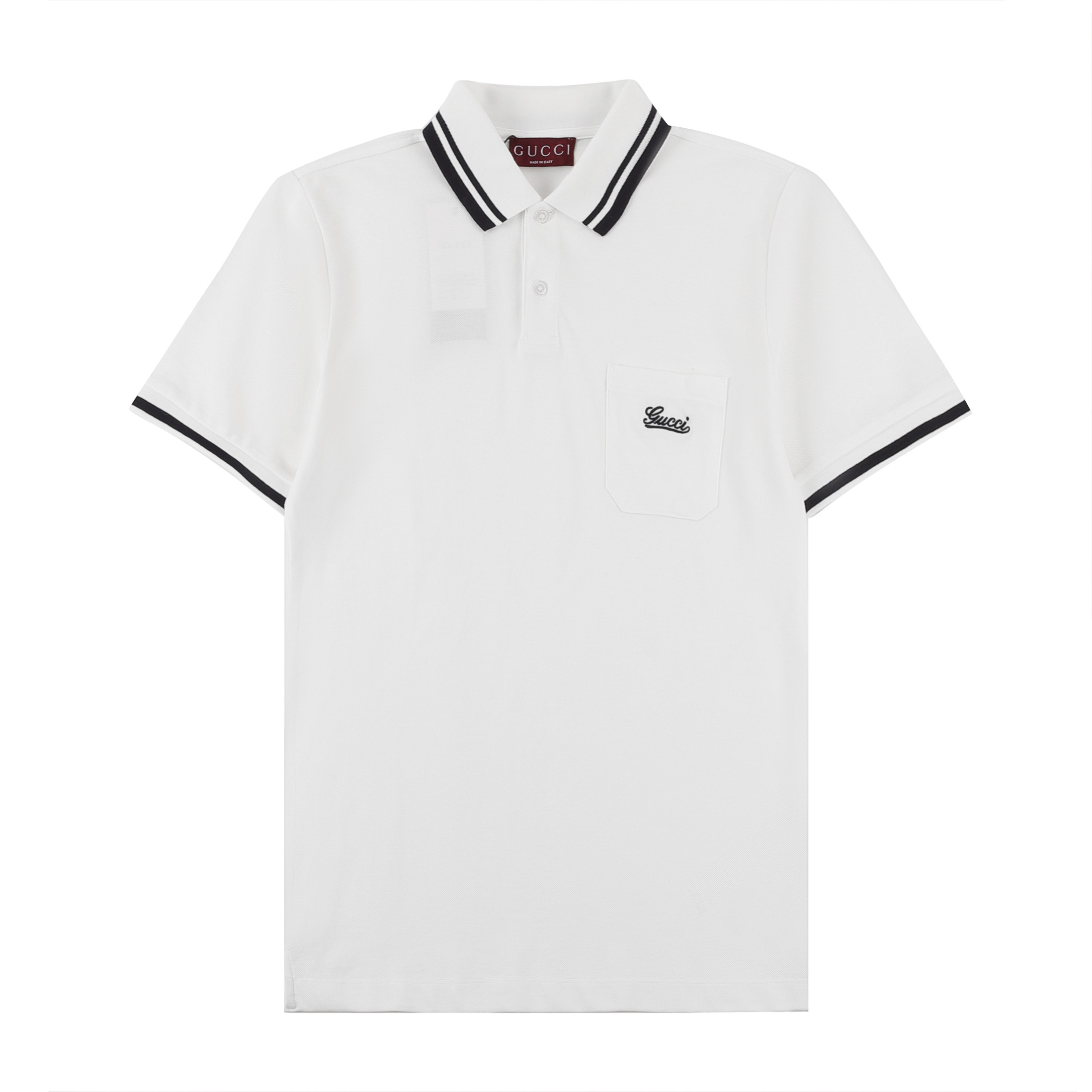 Nuevo polo de la casa G, bolsillo clásico con bordado de logo minimalista, tejido de punto de algodón puro de 220 gramo…