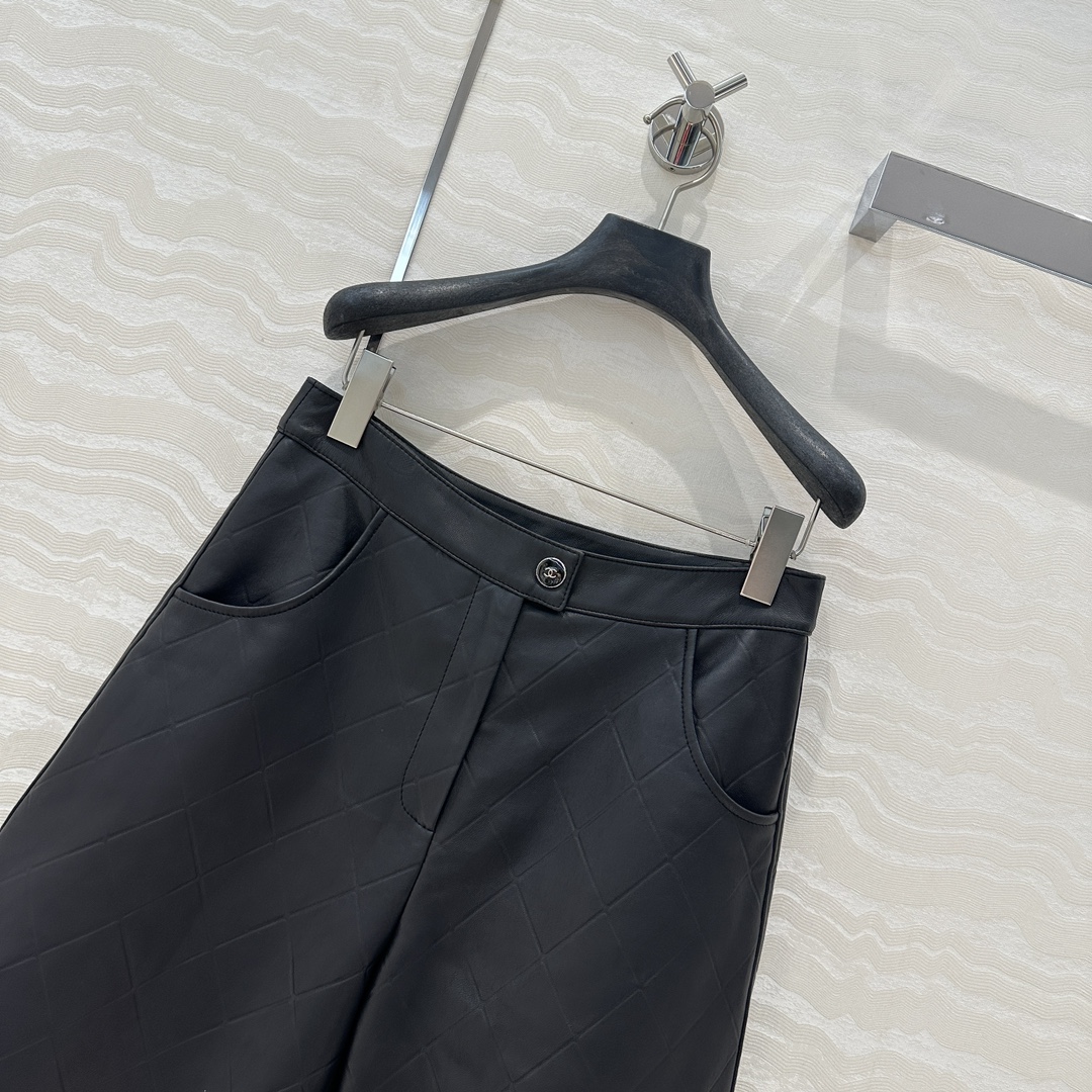 Coco Girl Style Leather Shorts, High-End Single Product Quality, Black, Size 38 3 i1741025458 9183 6