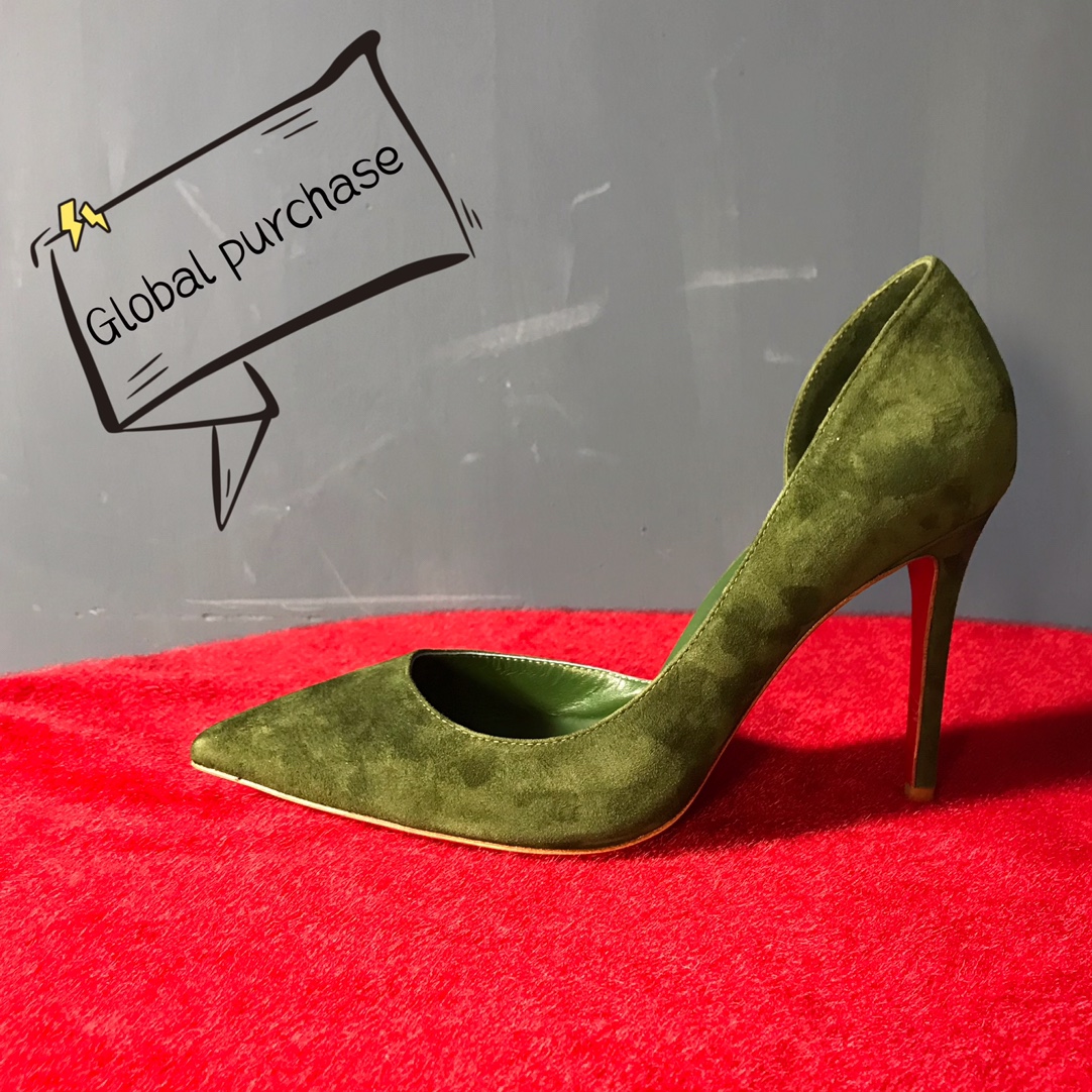 NO:100519,High-end customization 2025 spring and summer classic series!  H10Cm, size 35-42. 8870-001. Pickle green deer skin, pickle green sheepskin, official website synchronization, customized color, no return or exchange Standard European code No:8870-001 Color:green/green Material:VEAU VELOURS Lining:goat leather Heel height:10Cm Sole:leather sole Size:EUR 35-42 (US 4-11):,,christian louboutin,sheepskin19860909高端订制 一2025春夏精典款系列！ H10Cm,尺码35-42码. 8870-001.咸菜绿色鹿皮,咸菜绿色羊皮里,官网同步,订制色,不退不换 标准欧码 No:8870-001 Color:green/green Material:VEAU VELOURS Lining:goat leather Heel heigh:10Cm Sole:leather sole Size:EUR 35－42（US 4一11) :,,christian louboutin,sheepskin,Women's Shoes