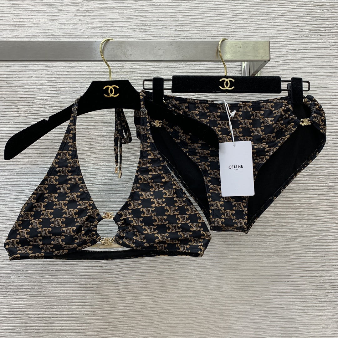 NO:321735,Model number D25030468 Celin* new style classic Arc de Triomphe circle metal accessories decorative sexy lingerie set!  Strap halter neck triangle cup bra underwear sexy briefs bikini split swimsuit!  A must-have for a hot spring pool on the beach!  brown, black, hair, celine, swimsuits, bikinis, alexander wang19860909款号D25030468 Celin*思琳新款 经典凯旋门圆圈金属配件装饰性感内衣套装！绑带挂脖三角杯文胸内衣性感三角内裤比基尼分体泳衣！海边度假温泉泳池必备！咖色、黑色、 ,发,,celine,swimsuits,bikinis,alexander wang,Women's clothing