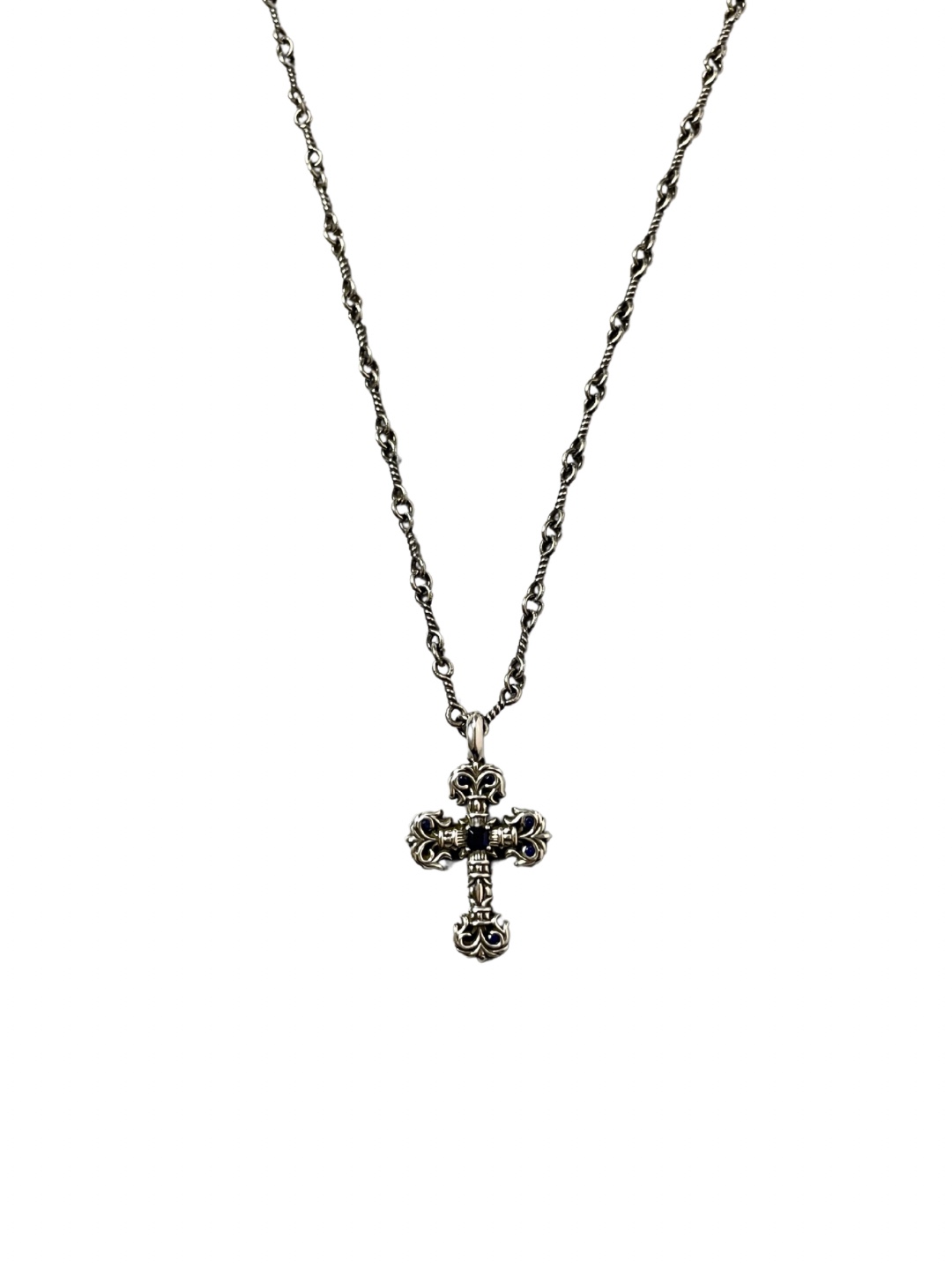 NO:114887,Croxin Blue Diamond Mini Flame Cross Sterling Silver Material Retro Aging Blue Diamond Matching Handmade Chain Fashion Matching, Elegant Jewelry, Chrome Hearts, Pure Silver19860909克罗心 蓝钻迷你火焰十字架 纯银材质 复古做旧 蓝钻 搭配手工链 时尚搭配,饰品精品,chrome hearts,pure silver,Jewelry