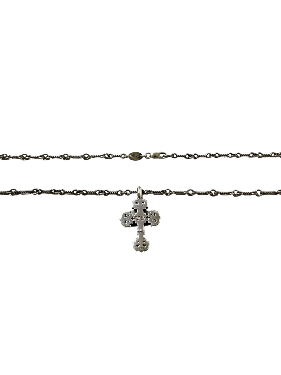Chrome Hearts 𝐡𝐞𝐚𝐫𝐭𝐬克罗心 蓝钻迷你火焰十字架