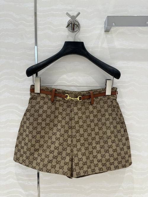 Gucci Jacquard Shorts with Leather Belt - Retro High Street Fashion