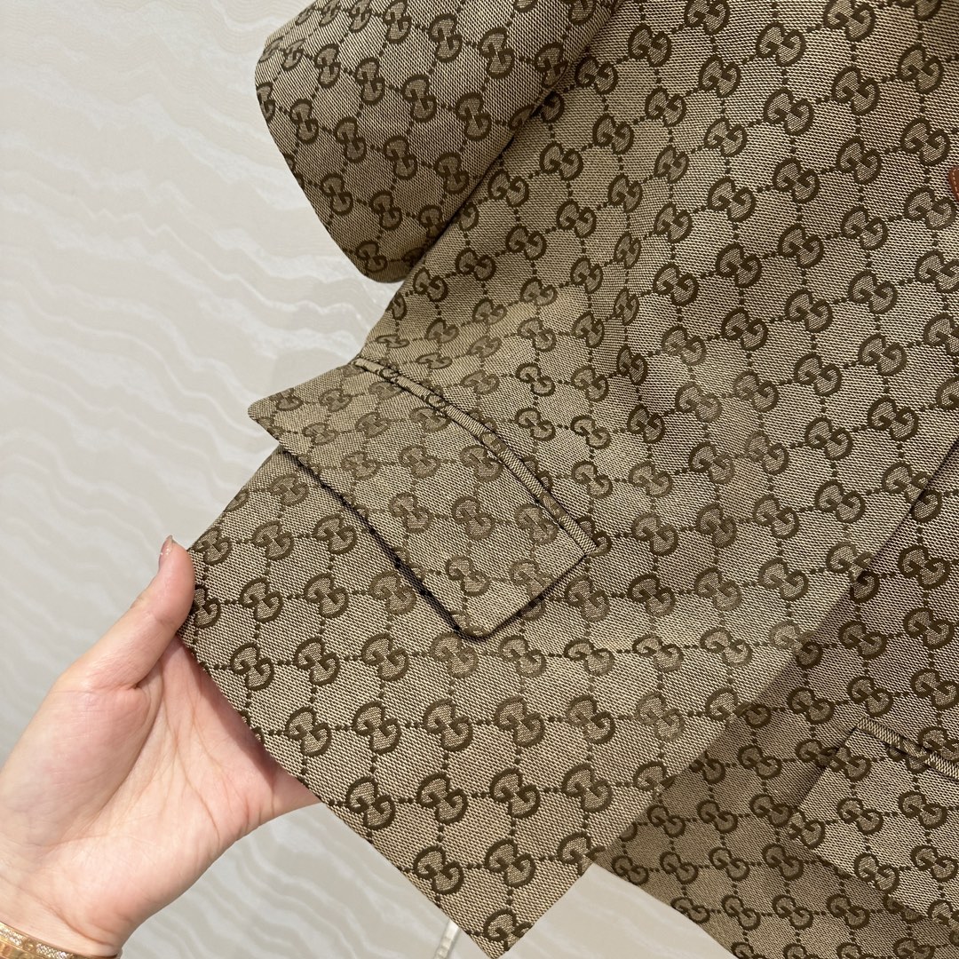 Gucci Monogram Short Sleeve Jacket with Horsebit Detail - Luxury Style 7 i1741110536 5531 5