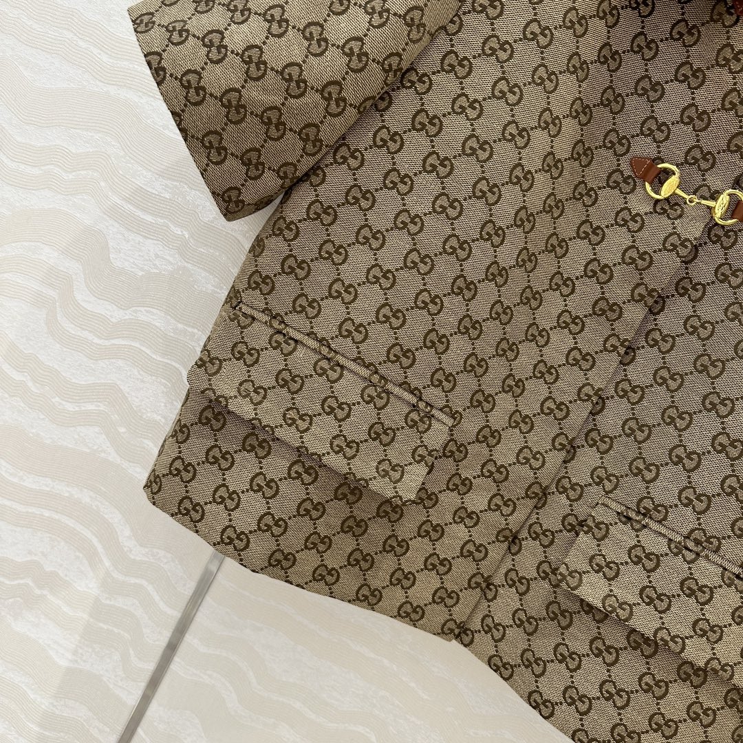 Gucci Monogram Short Sleeve Jacket with Horsebit Detail - Luxury Style 6 i1741110536 7479 4