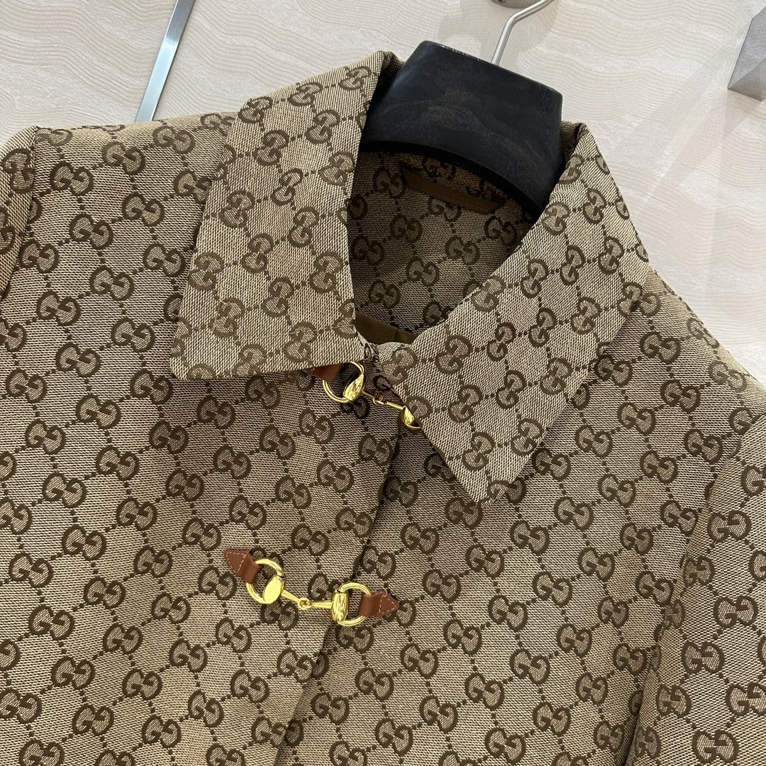 Gucci Monogram Short Sleeve Jacket with Horsebit Detail - Luxury Style 4 i1741110536 8961 2
