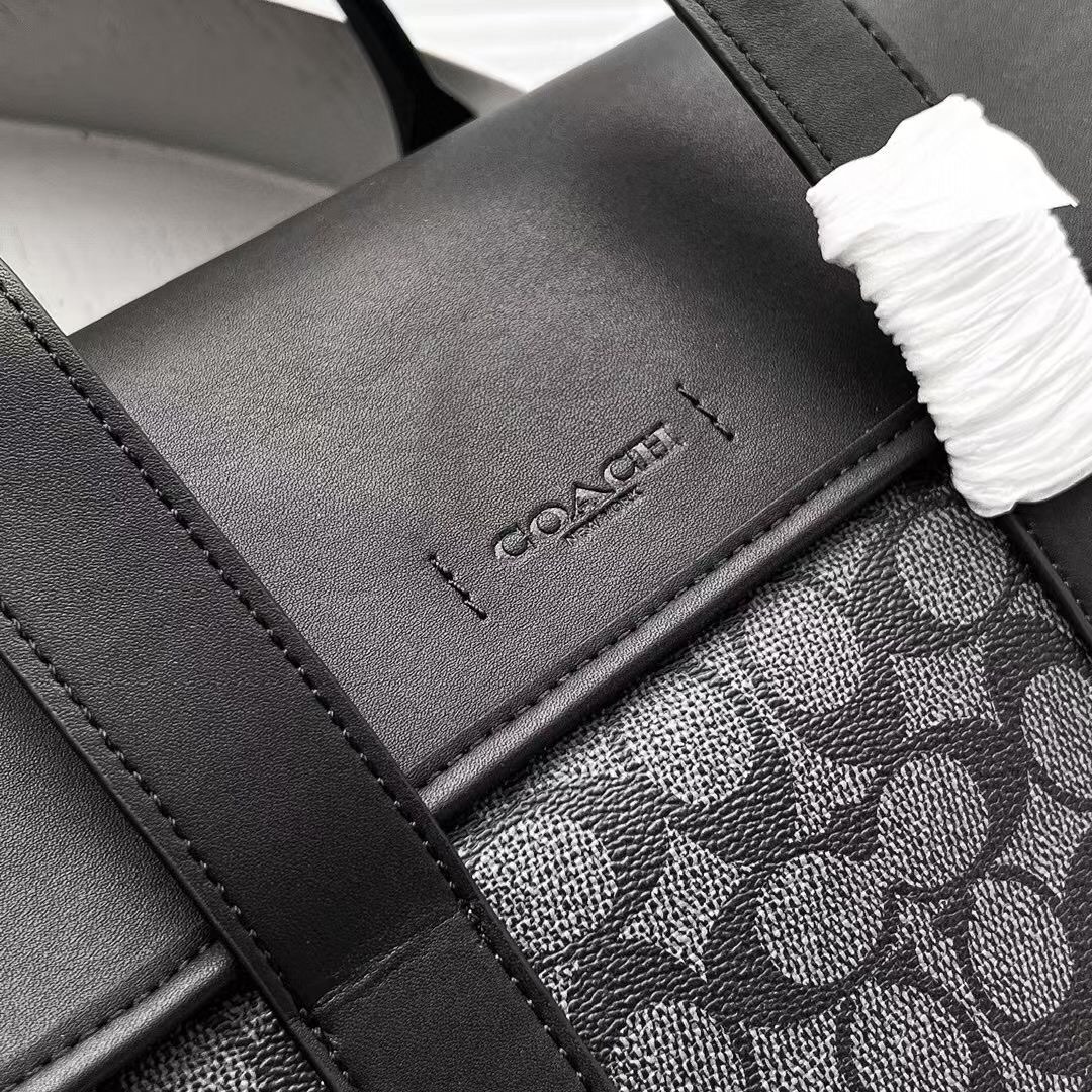 Coach C 家 5319 男士新款公文包到货 高端PVC拼皮 纯色部分是头层牛皮